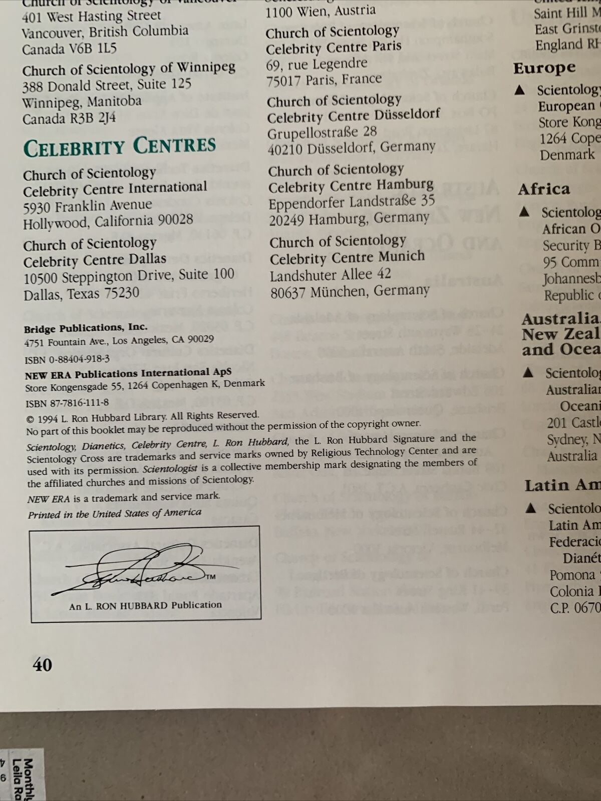 The Cause Of Suppression Scientology Handbook 1994 Works Of L. Ron Hubbard PB