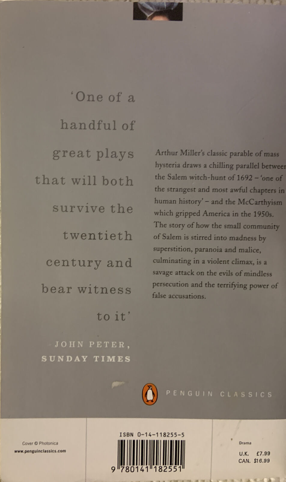 Arthur Miller THE CRUCIBLE PENGUIN 2000 Penguin Classics SC B5 Size PB