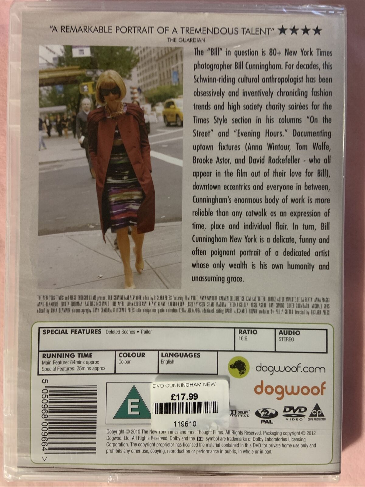 DVD Bill Cunningham NEW YORK Richard Press Tom Wolfe Brooke Astor A Wintour NEW