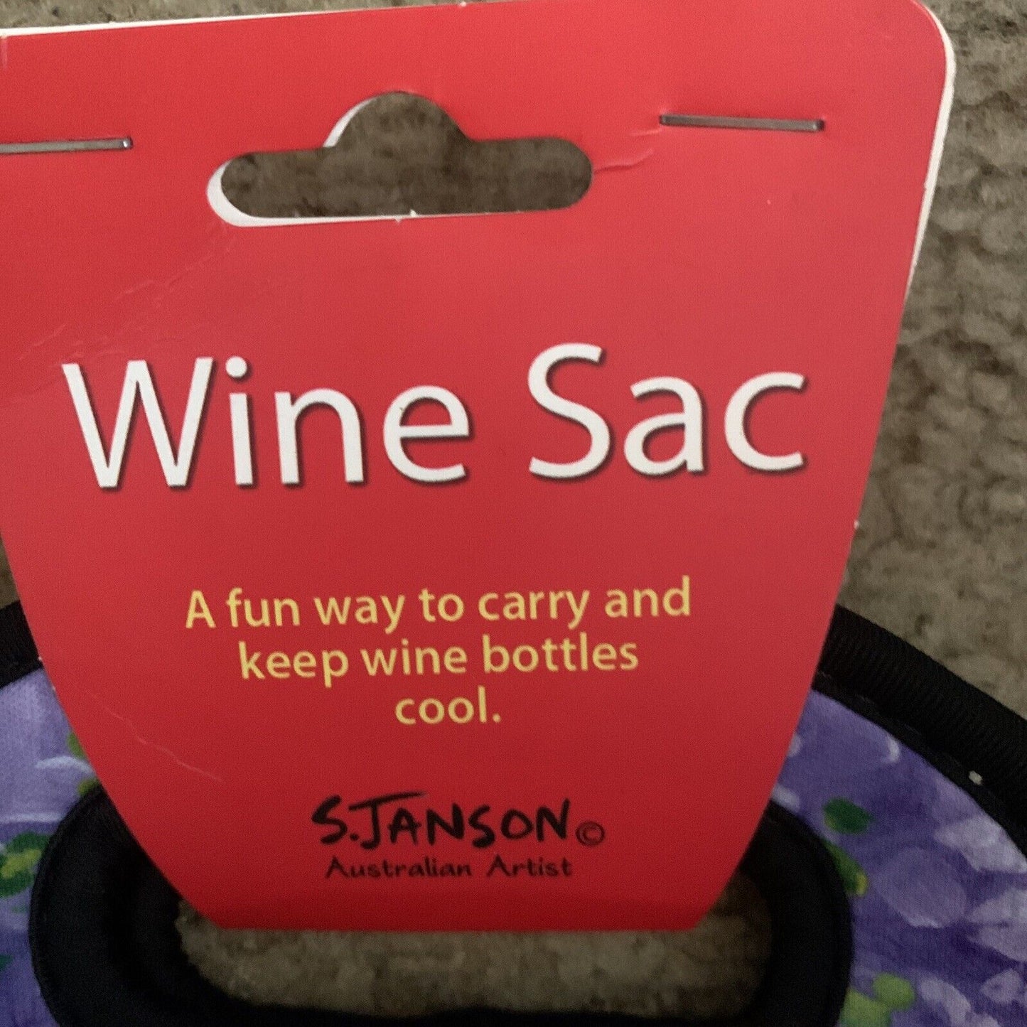 New WINE SAC ‘ Nelly No Knickers ’ Sue Janson Australia Design Neoprene Novelty