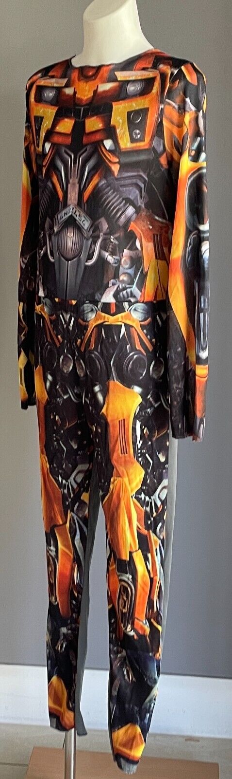 TRANSFORMERS Unisex Kids One Piece Long Sleeve Costume + Gloves Size L/10 - 12
