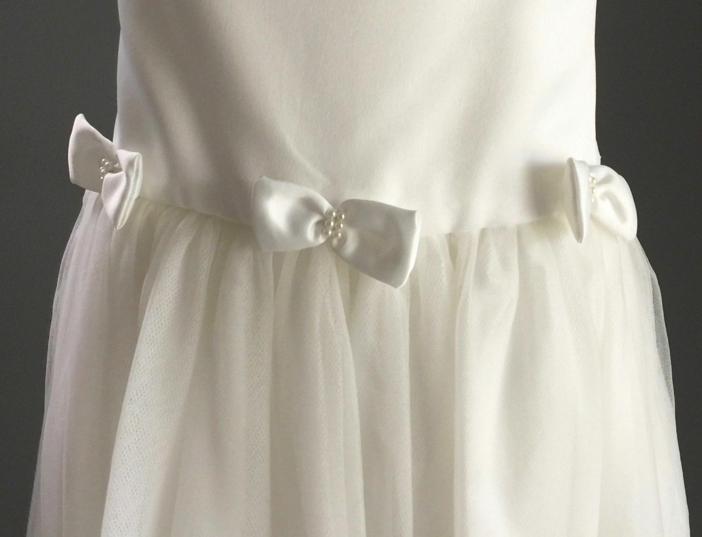 OUR SMALL WORLD Tween Flower Girl Dress Ivory Communion Formal Dress Size 12 NEW