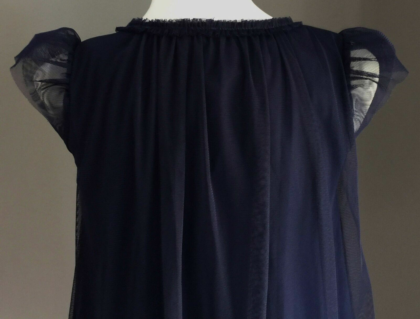 New Girls TARGET Dress Navy Blue Embellished Cap Sleeve A-line Tulle Size 6