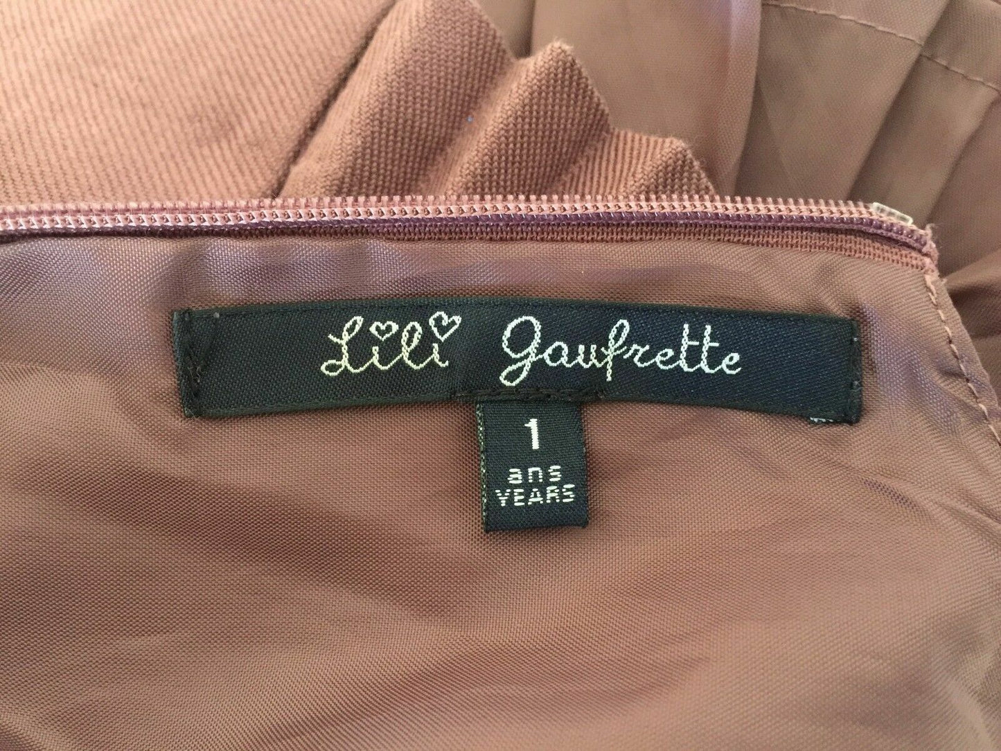 Baby Girl LILI GAUFRETTE Dress Dusty Pink Sleeveless w Pleat Hem Size 1 French
