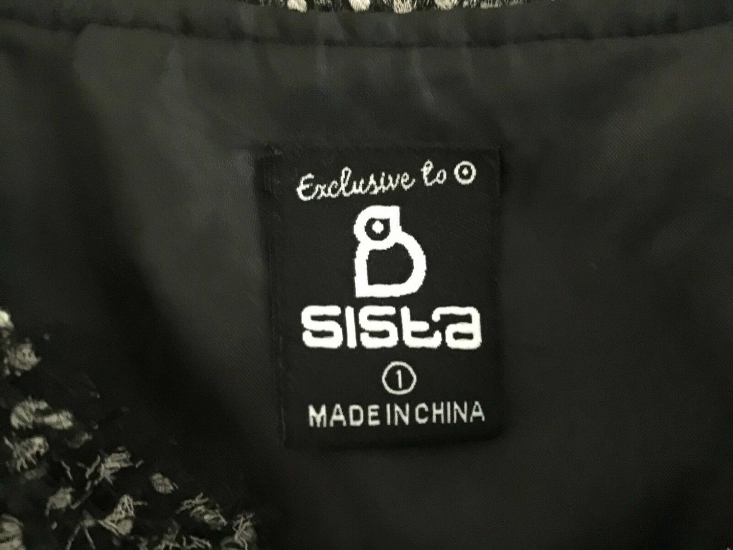 New Baby Girl SISTA Shift Dress Black & White Tweed Sleeveless Size 1 Gorgeous