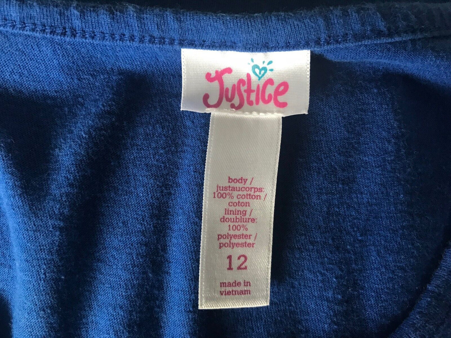 JUSTICE Shift Dress Tween Girl Size 12 Blue Sleeveless Sequin Floral Embellished