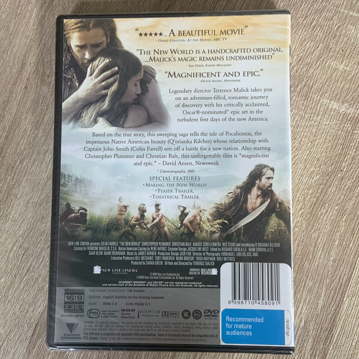 DVD NEW WORLD 2006 Colin Farrell Christian Bale True Story Pocahontas Sealed NEW