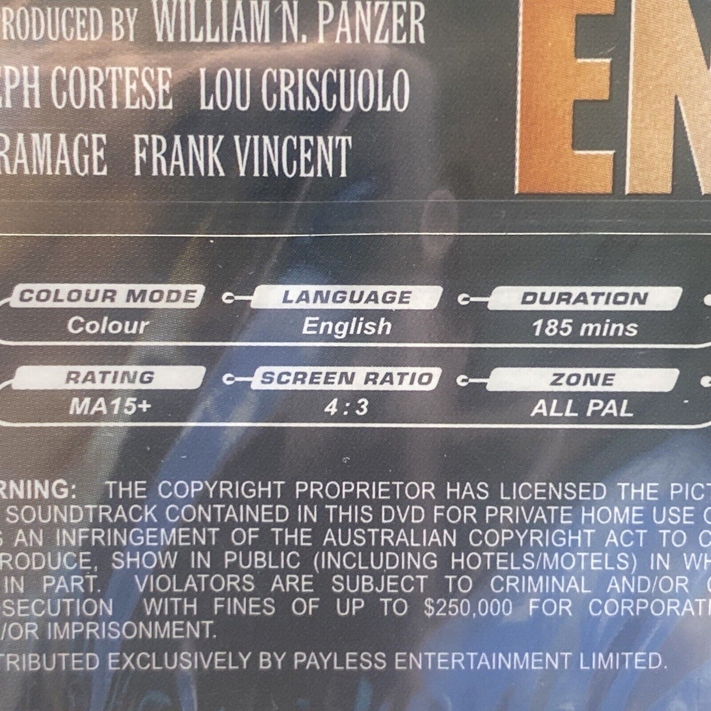 DVD FAMILY ENFORCER + STREET CRIMES Double The Death Collector 1992 Sealed NEW