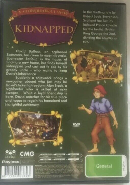 DVD KIDNAPPED 1999 Storybook Classic Animated Childrens Movie Pirates Ships NEW