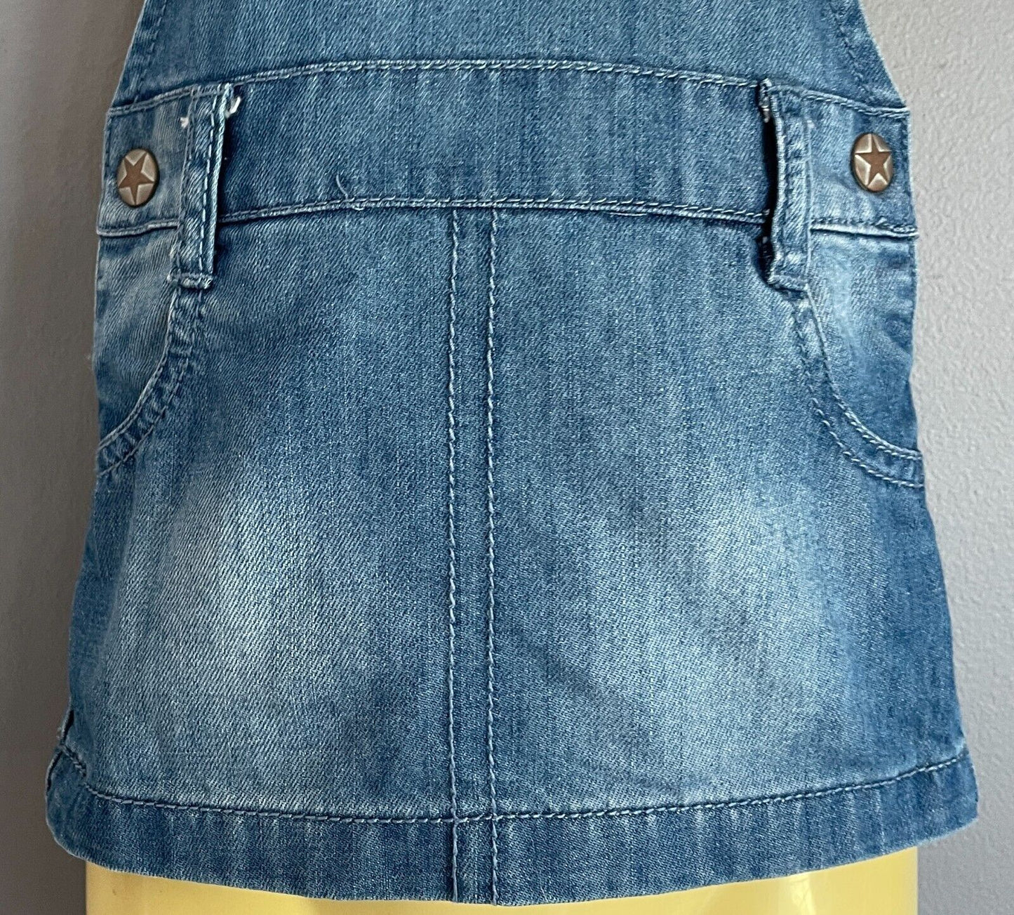 Baby Girl THE KIDSTORE Denim Dungaree Dress Overalls Skirt Size 3 - 6 months