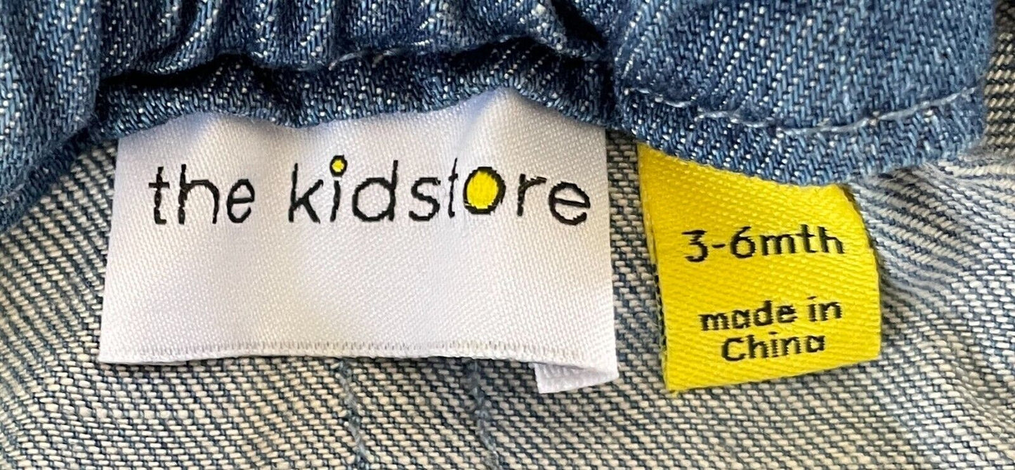 Baby Girl THE KIDSTORE Denim Dungaree Dress Overalls Skirt Size 3 - 6 months