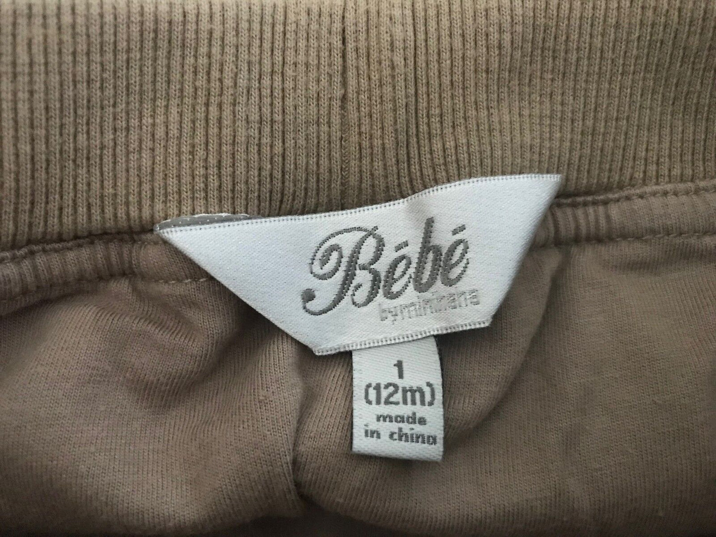 Baby Boy BEBE by MINIHAHA Beige Corduroy Elastic Waist Pants Size 1