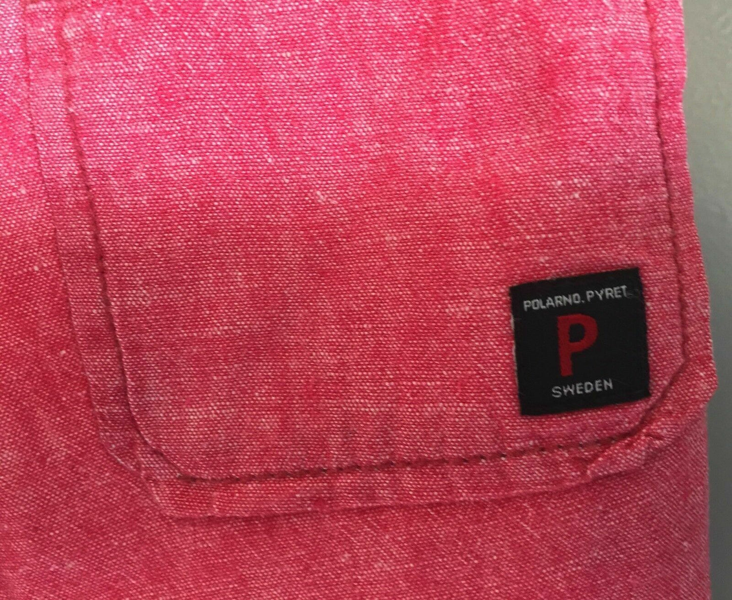 New Baby Boy POLARN O PYRET Long Shorts Red Wash Linen Look & Feel 18 - 24mths
