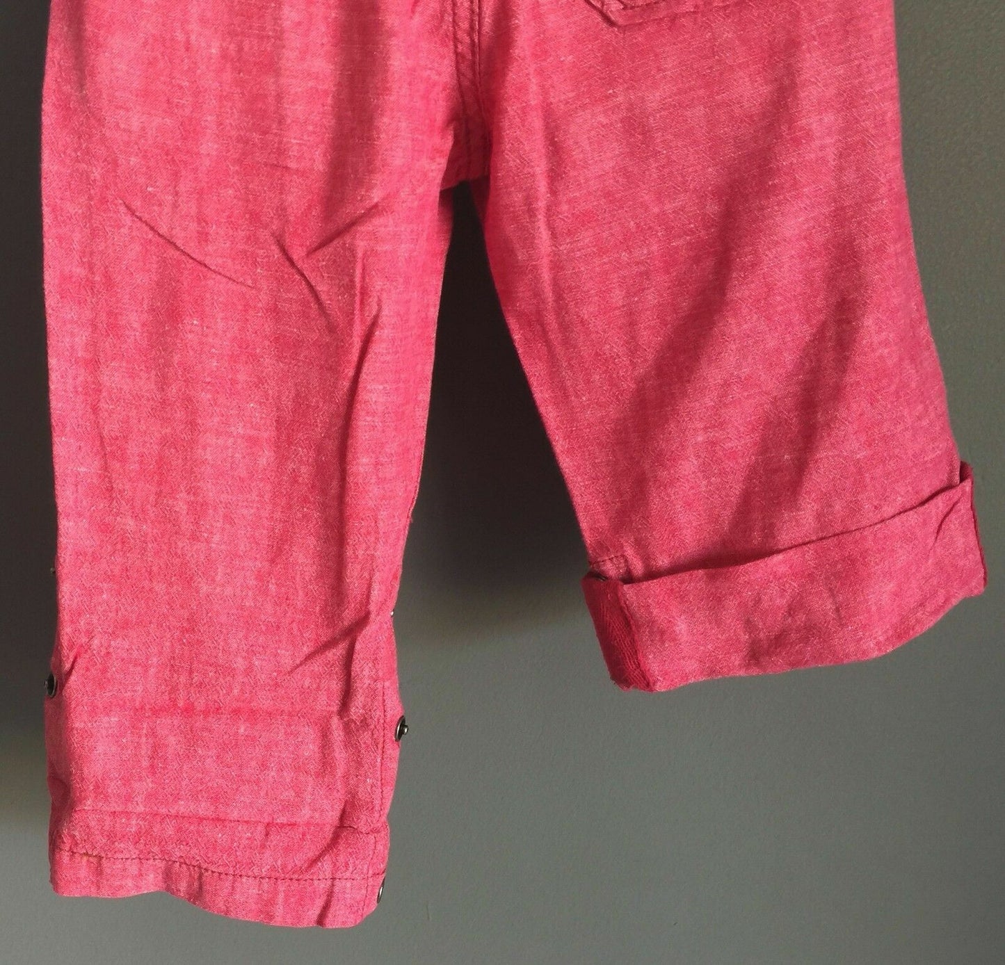New Baby Boy POLARN O PYRET Long Shorts Red Wash Linen Look & Feel 18 - 24mths
