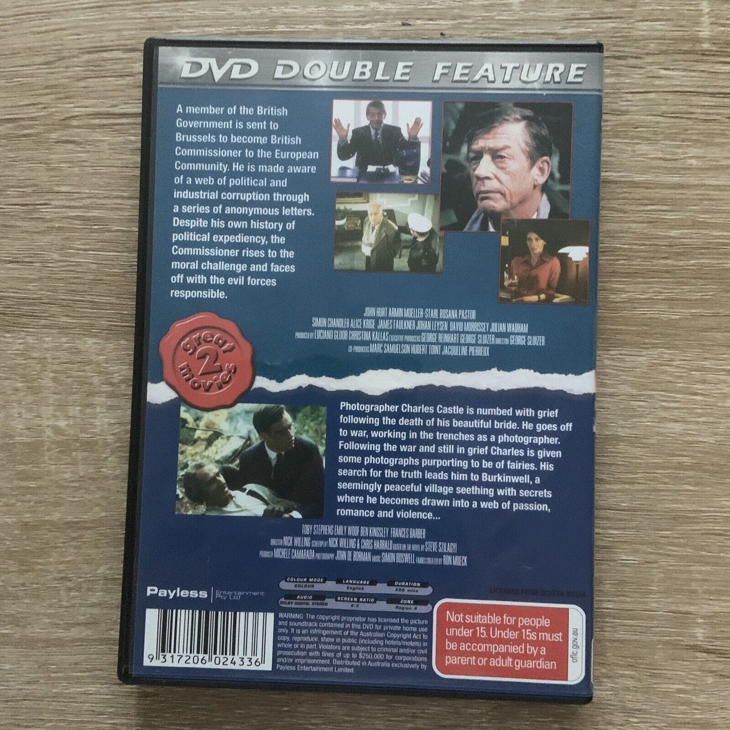 DVD The Commissioner & Photographing Fairies Double Feature PAL R4 John Hurt