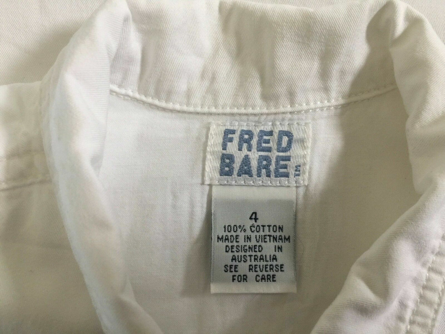 New Girls FRED BARE Shirt White Sleeveless Blouse Size 4 Stylish Casual