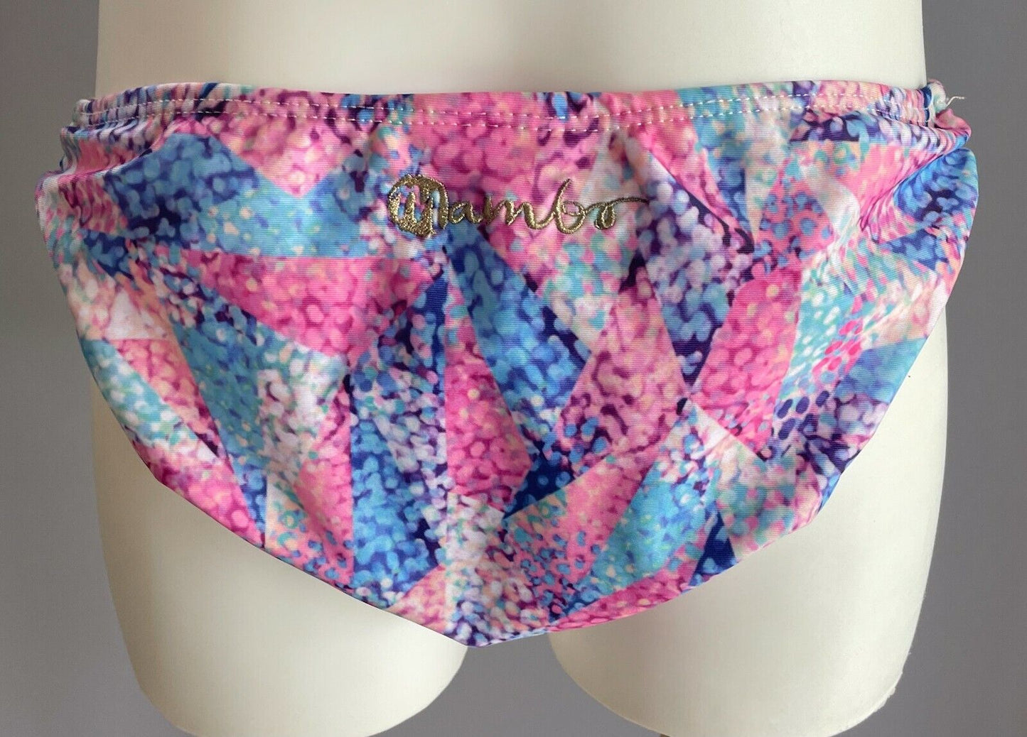 New Girls MAMBO Bikini Brown Pink & Multi Colour Print Triangle Set Size 6 - 8