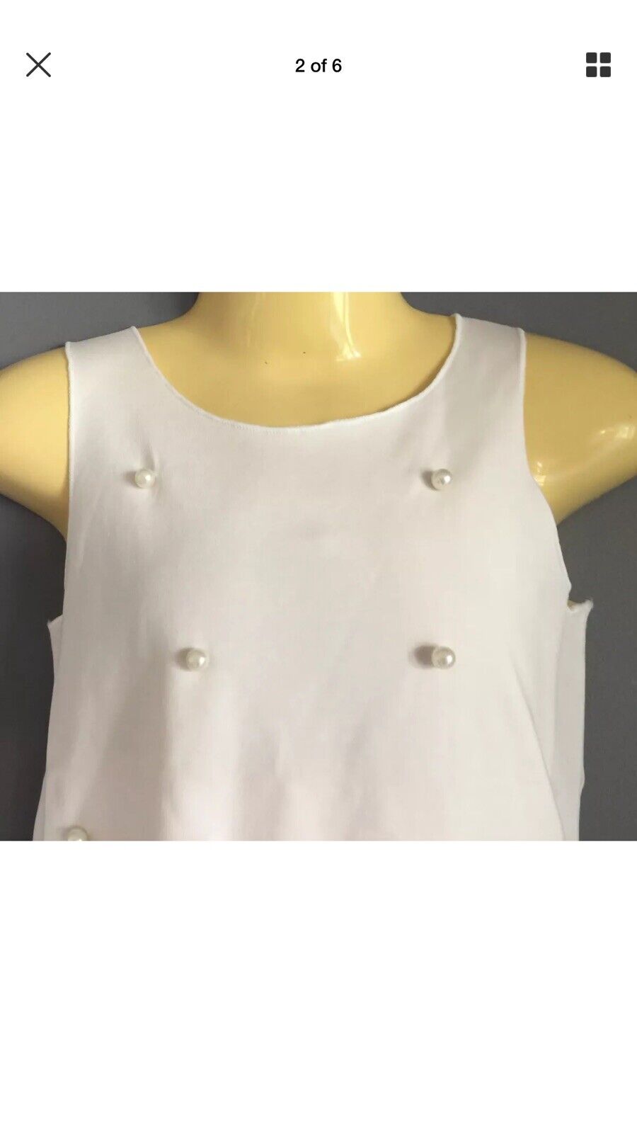 New Girls POPI AND TULIP Top White Sleeveless Pearl & Fringe Trim Sizes 3 4 7