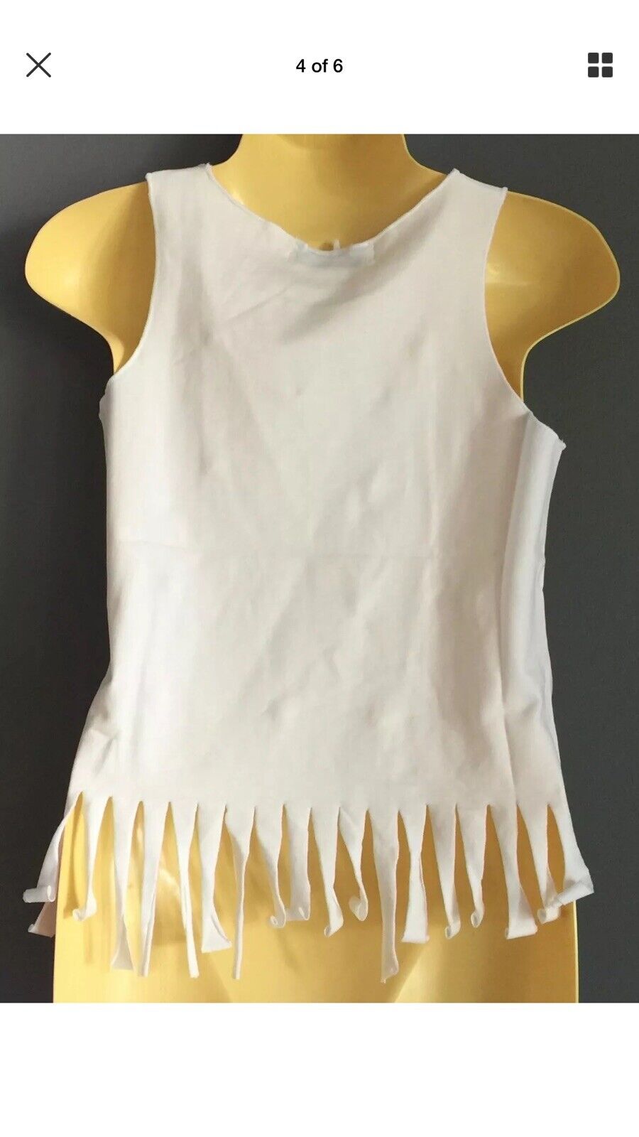 New Girls POPI AND TULIP Top White Sleeveless Pearl & Fringe Trim Sizes 3 4 7