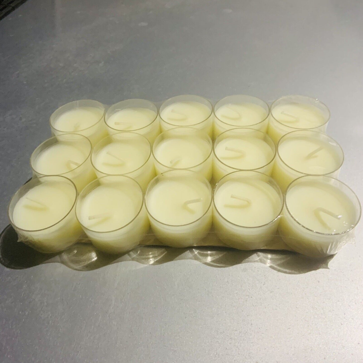 SOY TEA LIGHT CANDLES 15 Pack Natural Ambient Add Essential Oil Sealed Gift NEW