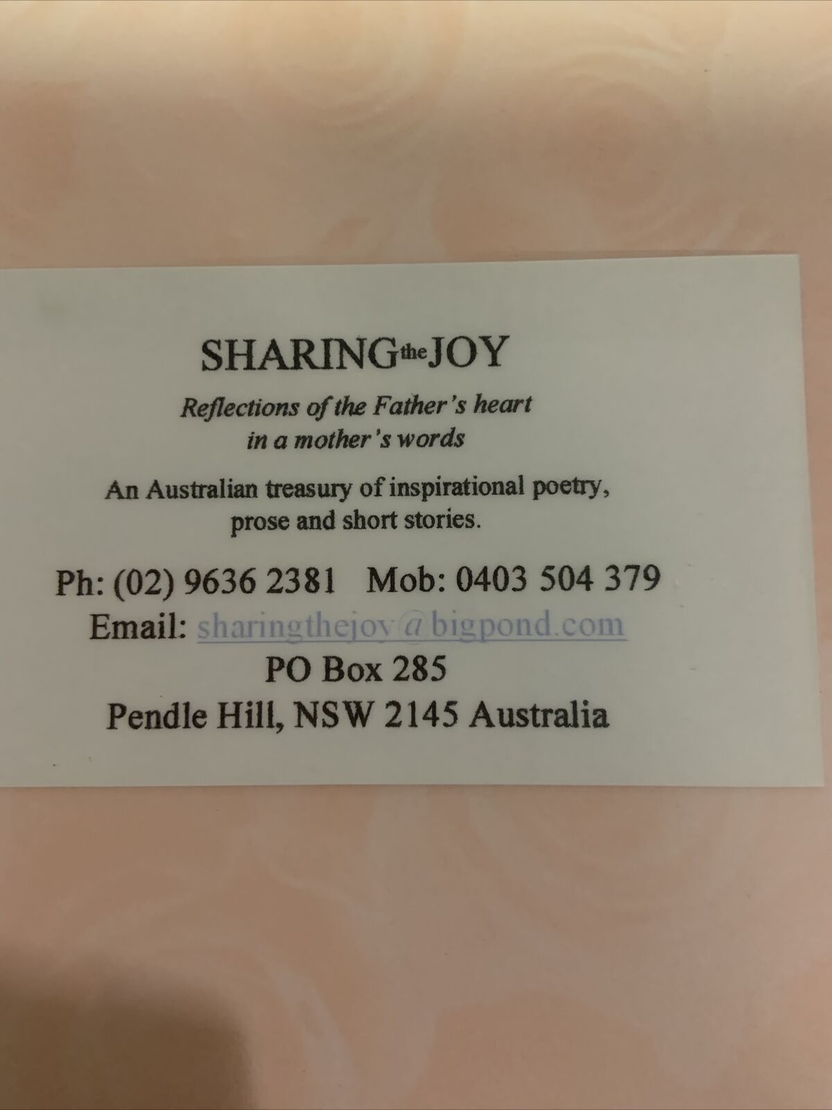 SHARING THE JOY Maureen Bartlett Christian Faith Prayers Poems Bible Study
