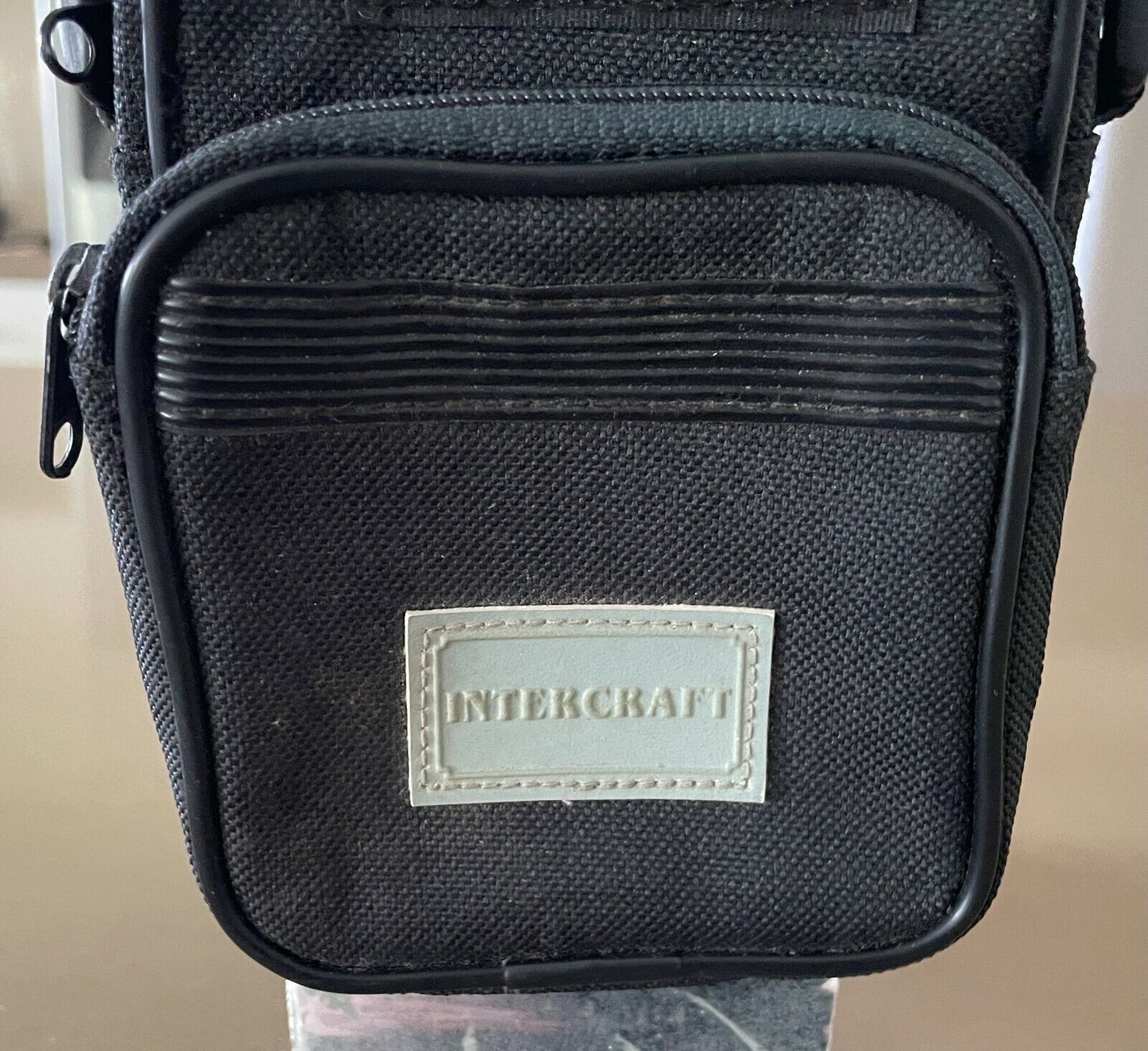 Black Canvas INTERCRAFT Camera Carry Bag w Pocket Shoulder Strap Belt Loop