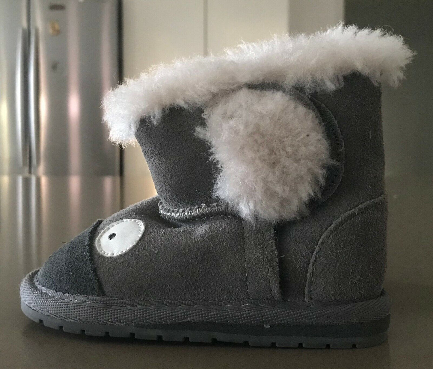 EMU AUSTRALIA UGG Boots Baby Grey Koala Walker Booties Size 6 12 Mths Sheepskin