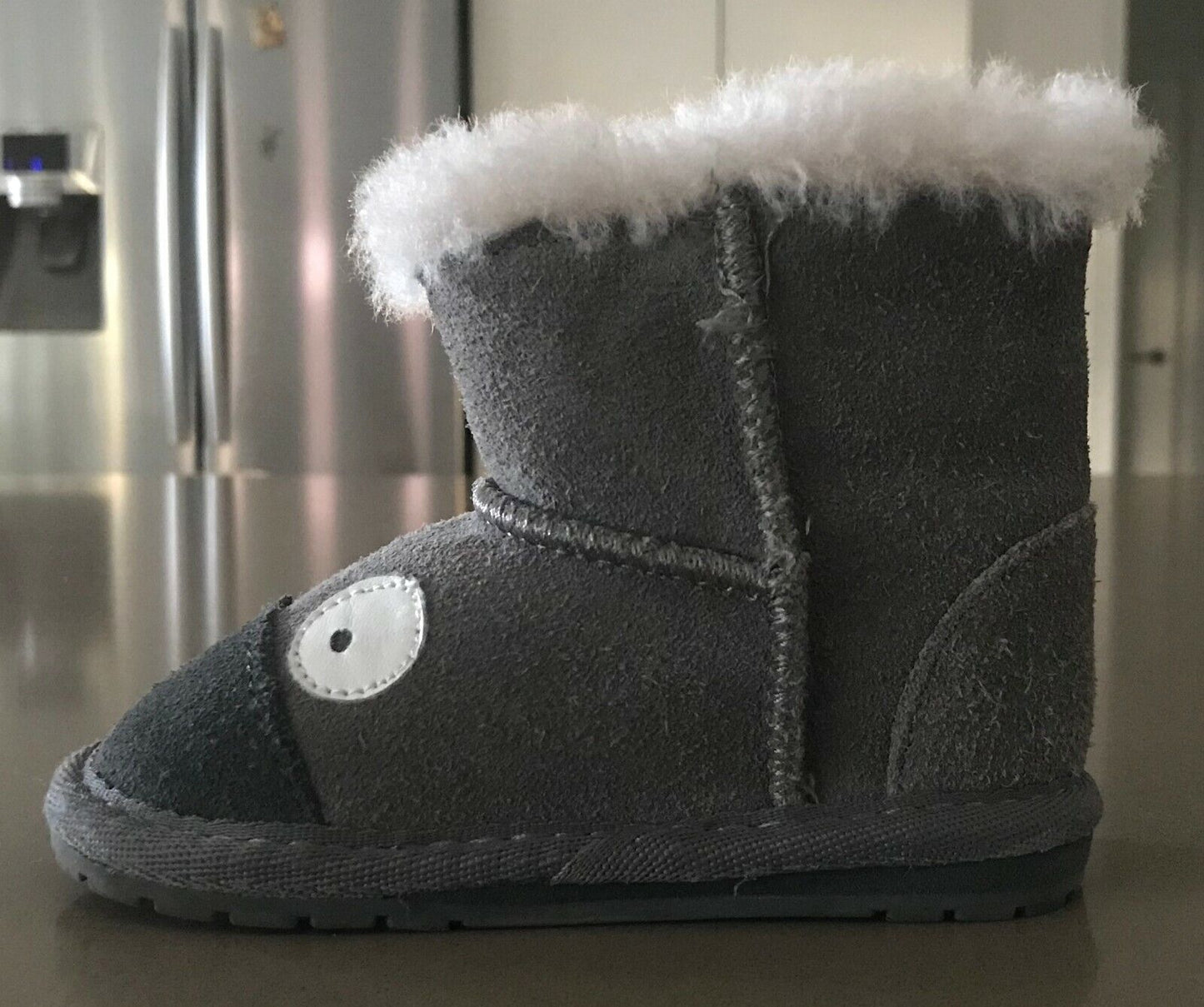 EMU AUSTRALIA UGG Boots Baby Grey Koala Walker Booties Size 6 12 Mths Sheepskin