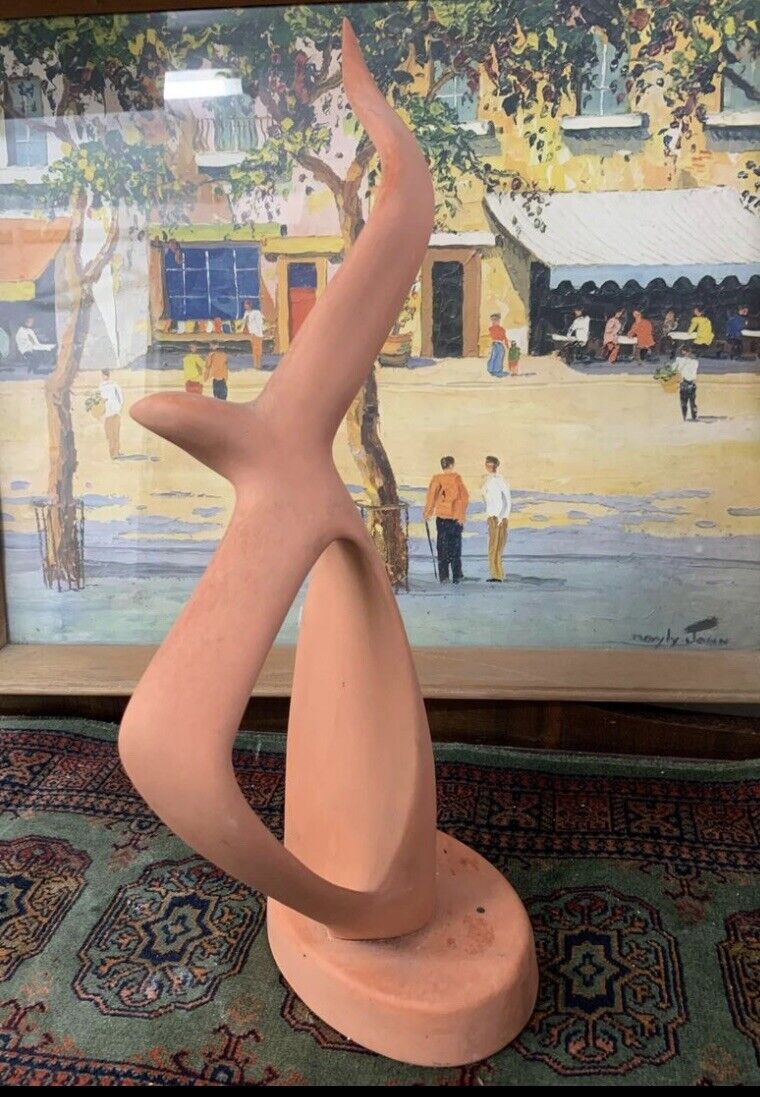 44cm BIRD FIGURINE in Flight Statue Terracotta Clay Jonathan Livingston Seagull