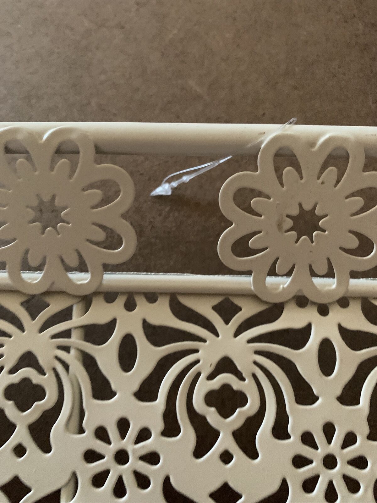 New SERVING TRAY ALSAIF CENTRE 49cm Off White Metal Laser Cut Rectangle Handles