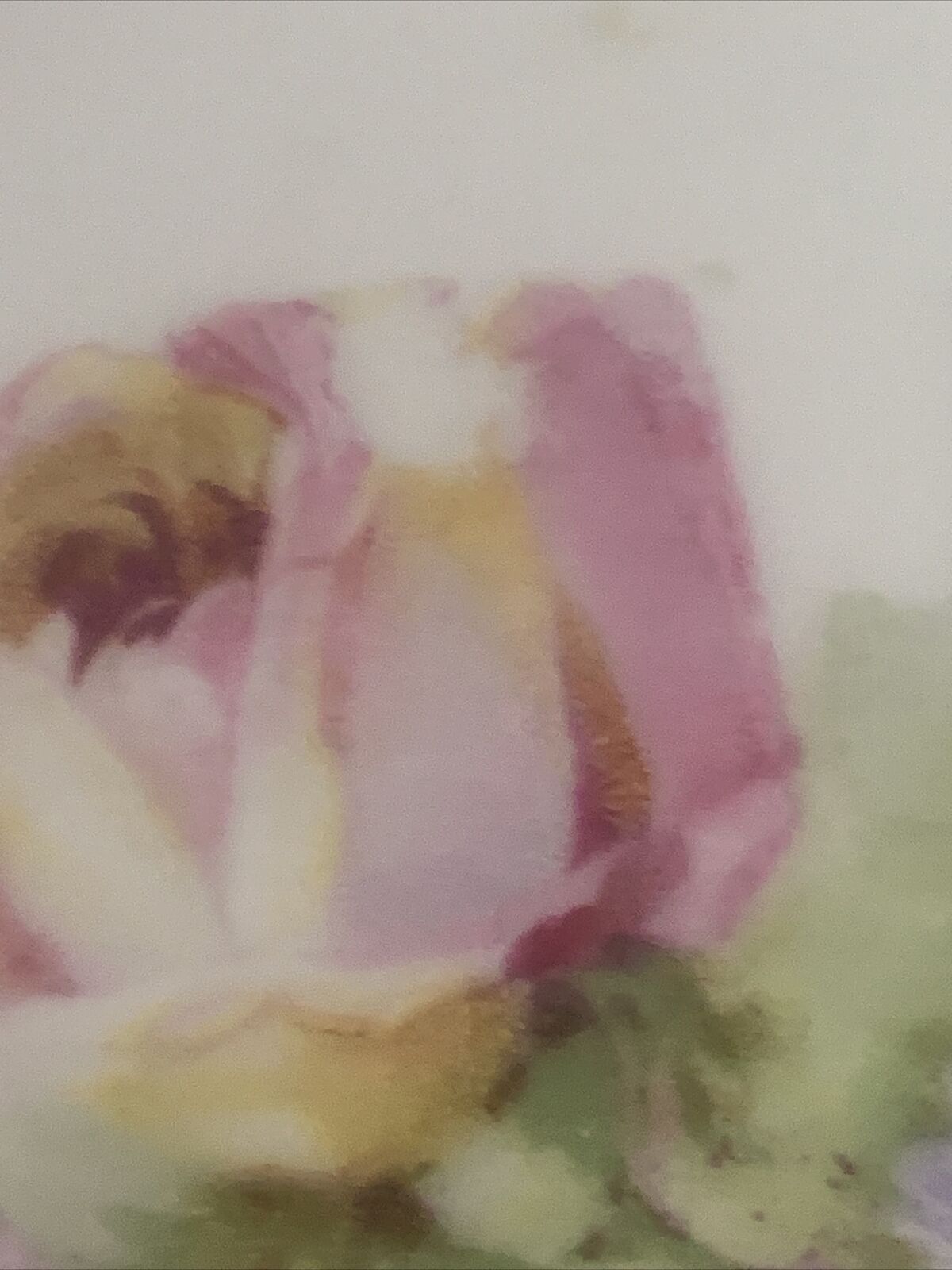 Vintage Hand Painted Bowl 9" 23cm Germany Roses Floral Scalloped Lustre Stamp 44