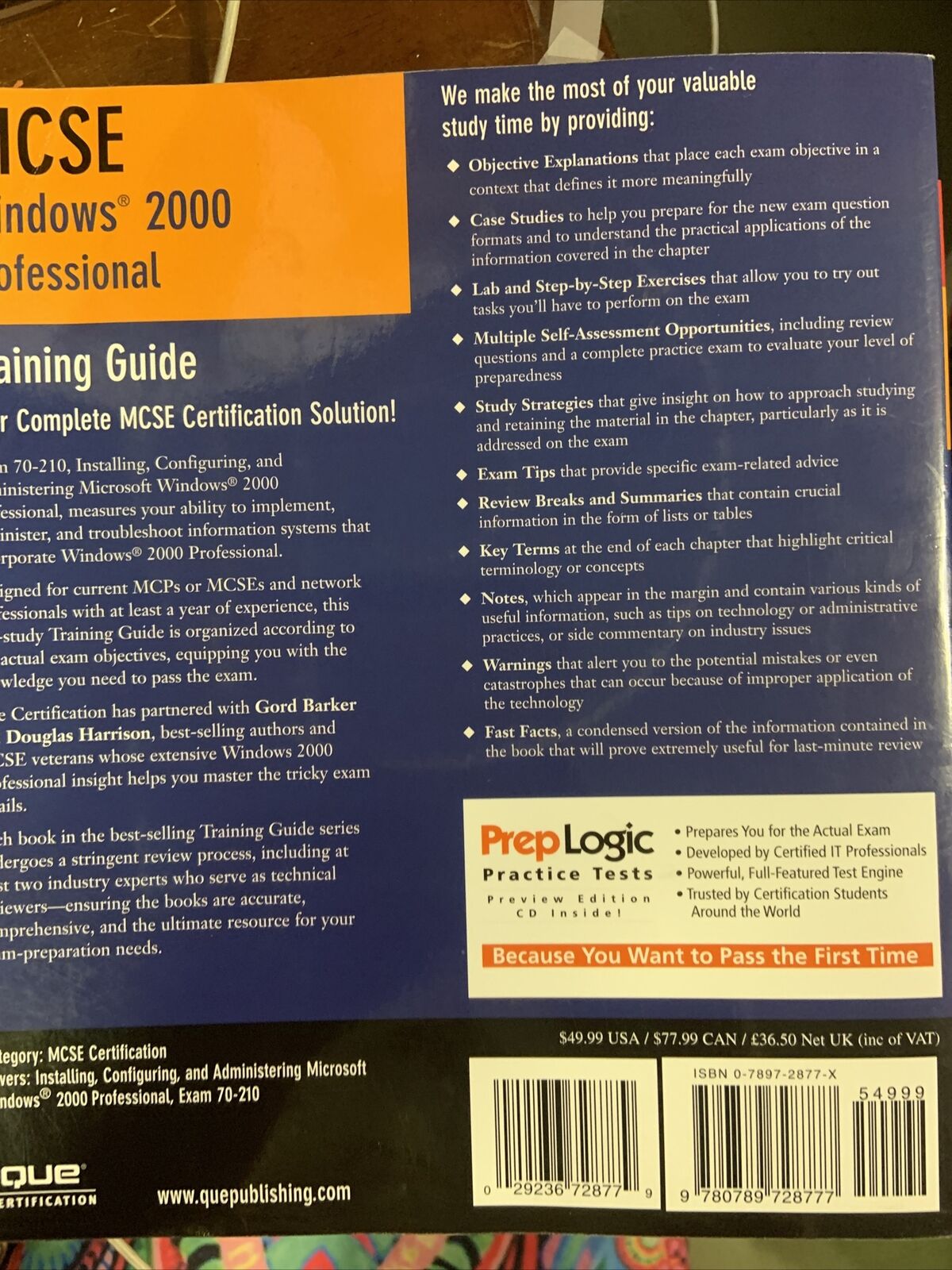 PB + CD MCSE MCSA Training Guide 70-210 Windows 2000 Professional 2nd Edition