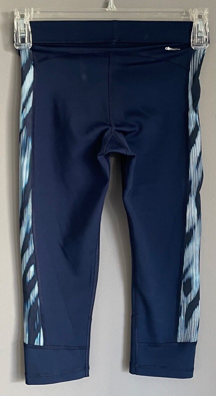 Tween Girl ADIDAS Navy Blue Techfit Climalite Stretch Leggings Size 11 - 12