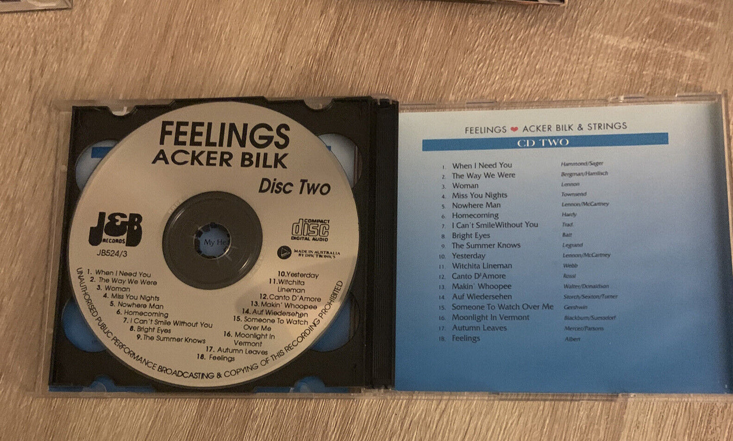 2 CD Set ACKER BILK & STRINGS Feelings Instrumental 36 Songs Music Album