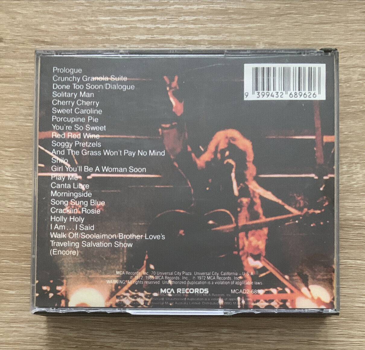 CD Neil Diamond HOT AUGUST NIGHT 1972 Classic Release MCA Records 2 Disc Set