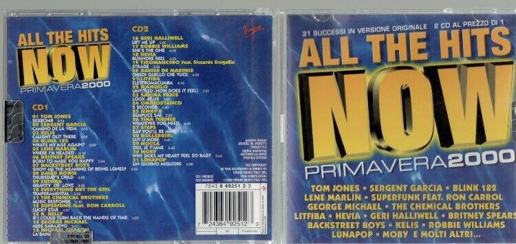2 CD ALL THE HITS NOW 2000 PRIMAVERA Tom Jones Lene Marlin Emigma Hevia Litfiba