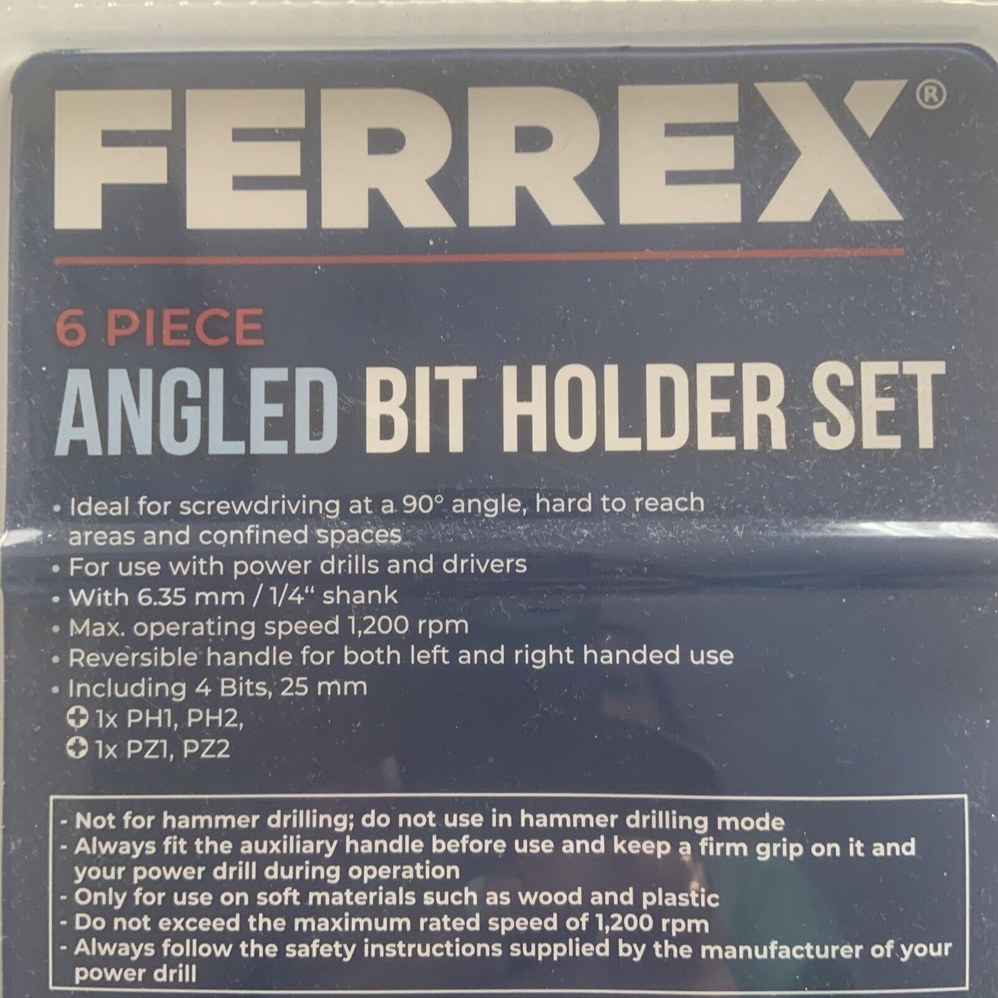 New German FERREX 6 Piece Angled Bit Holder Set Hand Held And Drill