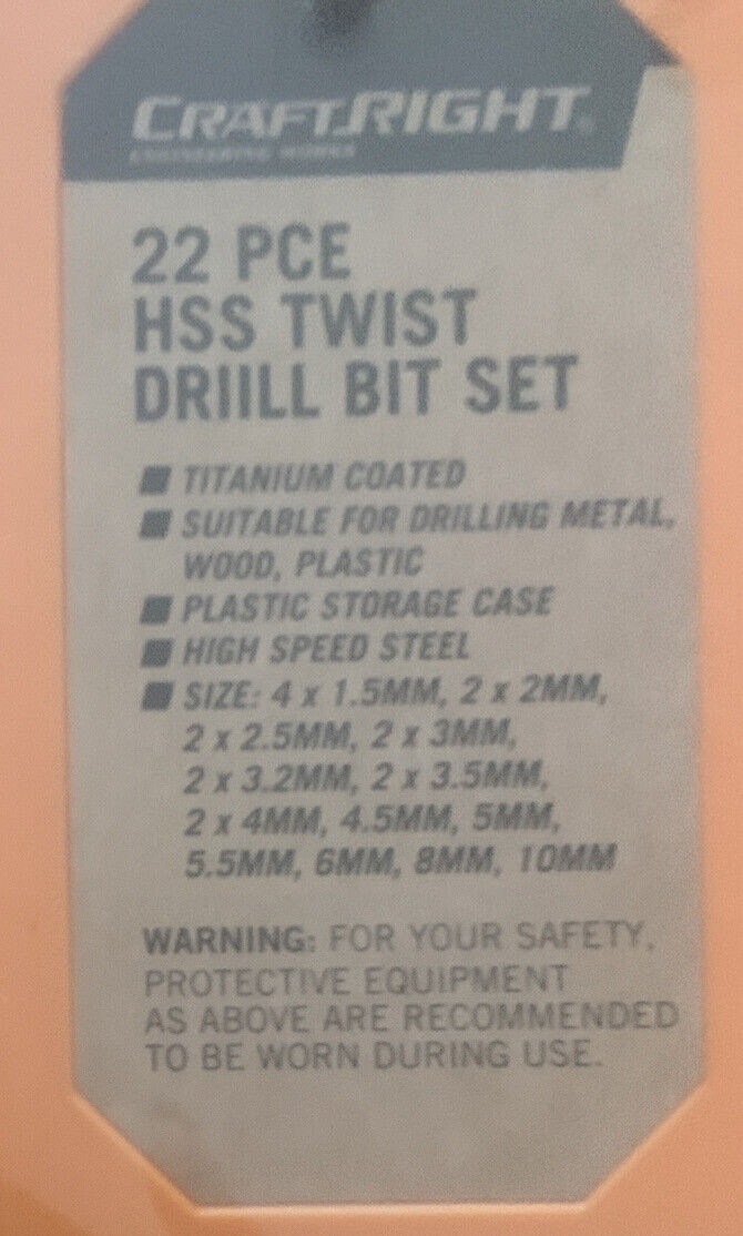 22 PCE DRILL BIT SET IMPERIAL M2 HSS Metal Steel Shank Twist High Speed 1/8" 1/4