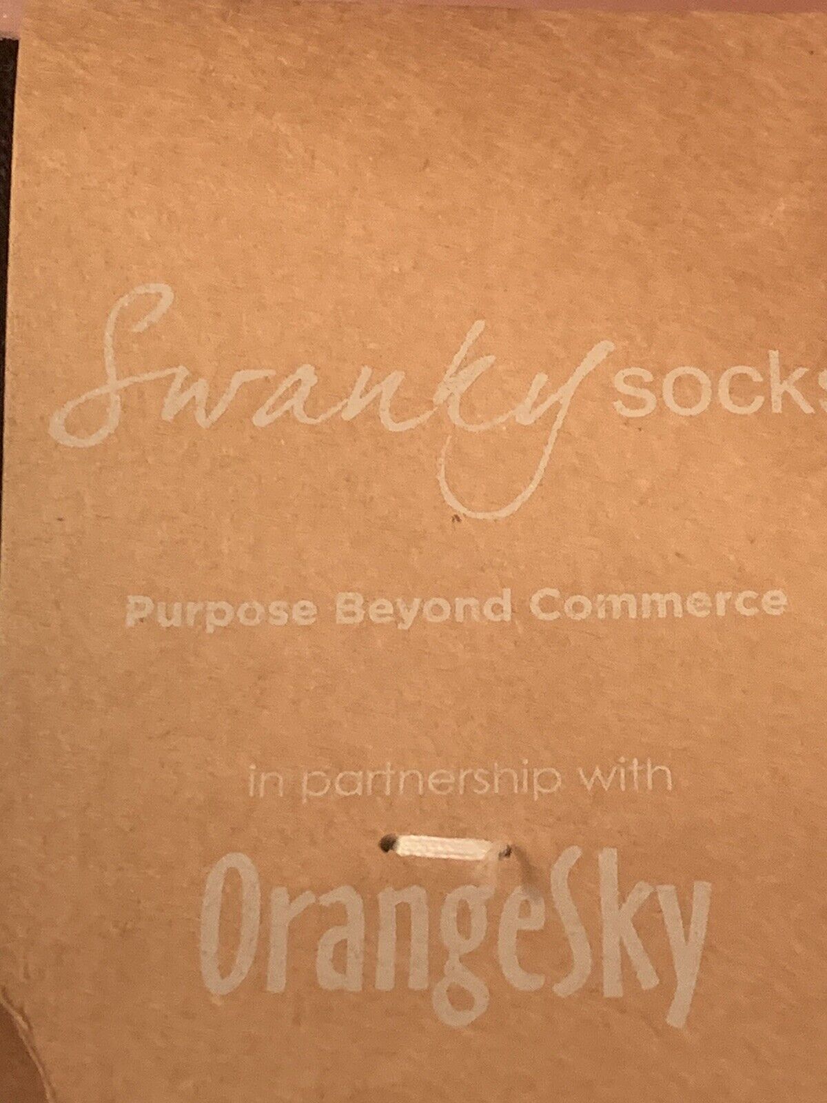 New Pair SWANKY SOCKS “Purpose Beyond Commerce” Orange Sky Bamboo Blend Size 8 9