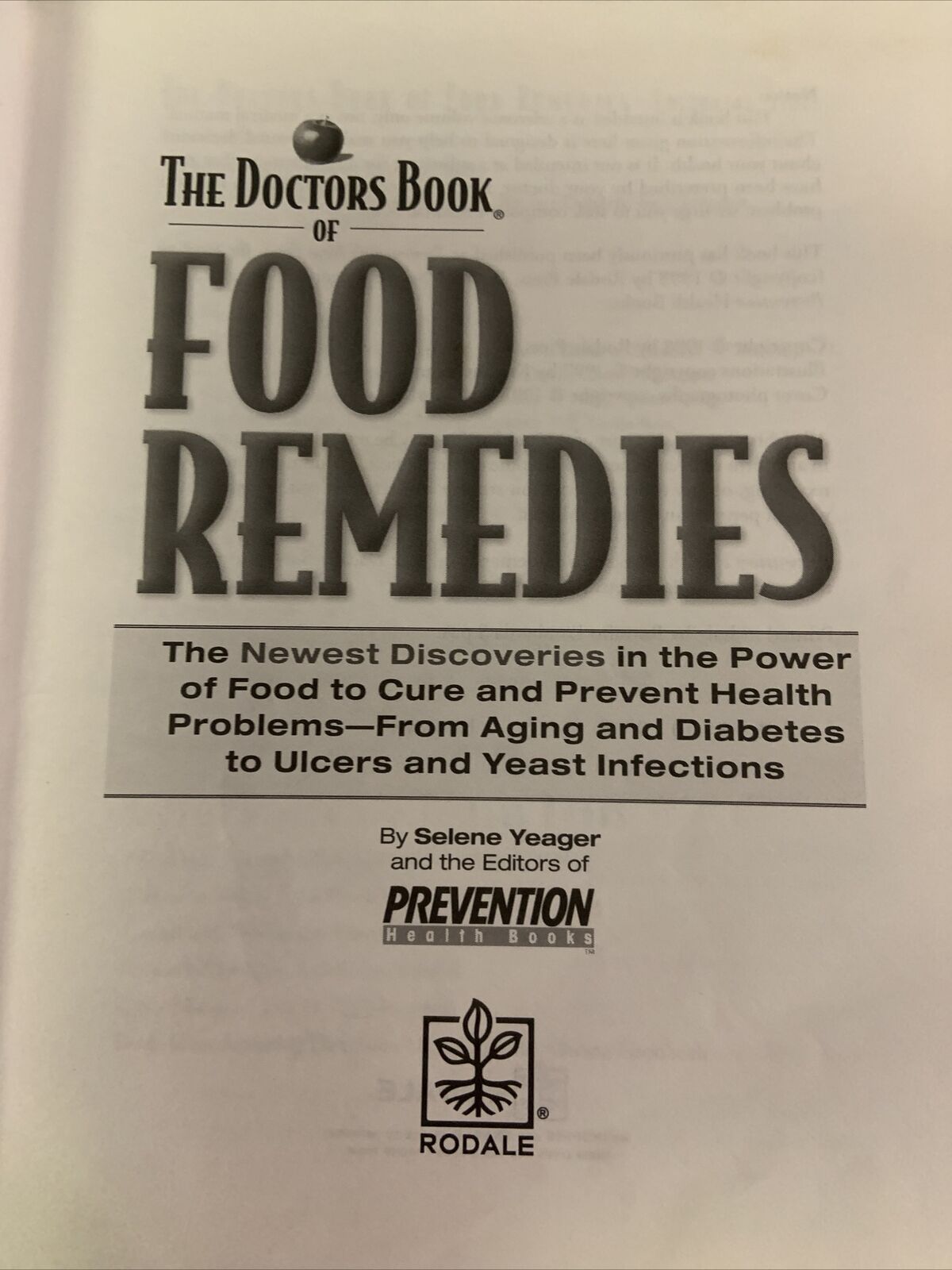 The Doctors Book of Food Remedies Selene Yeager HC Reference & Guide DICTIONARY