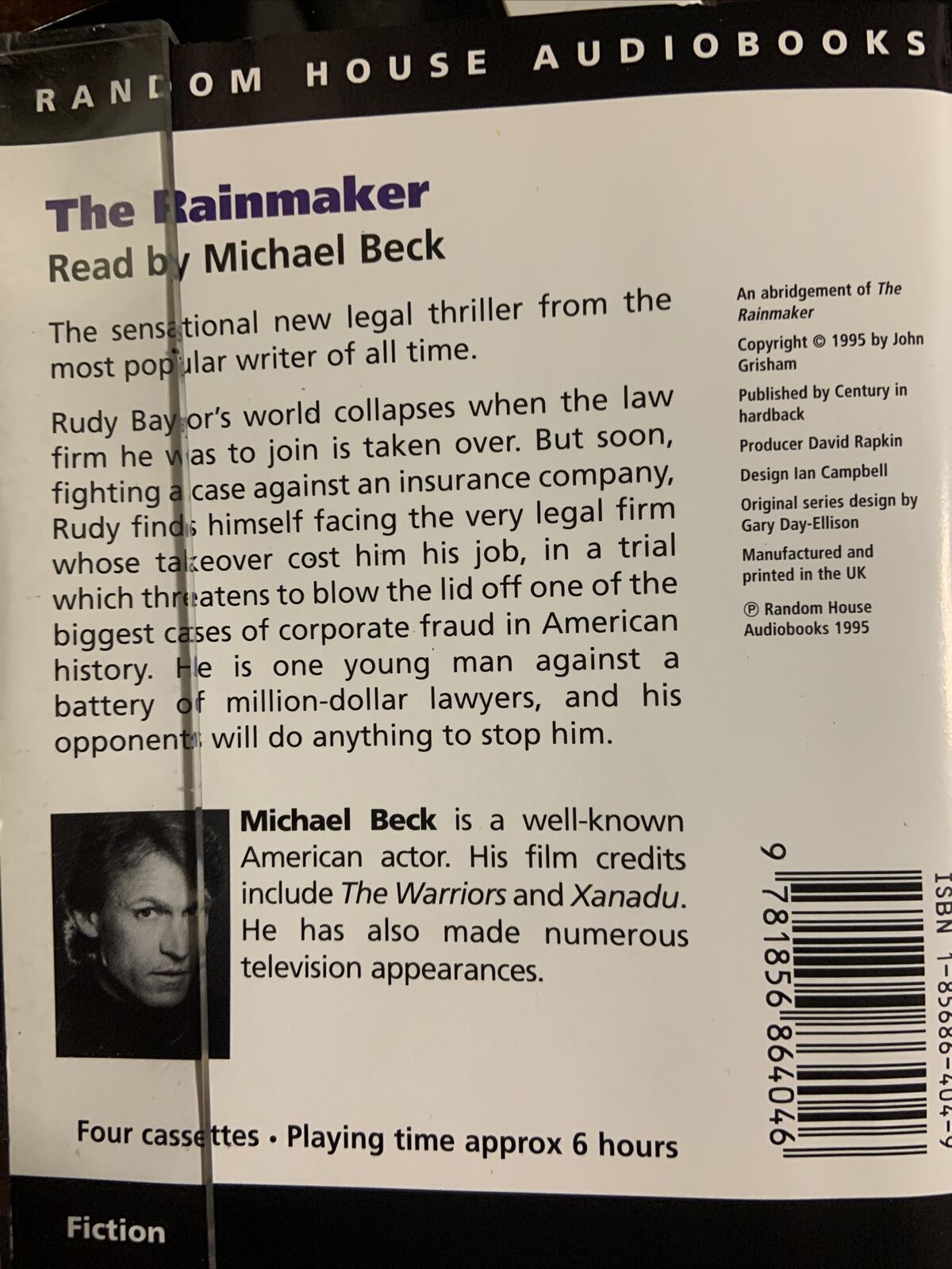 John Grisham THE RAINMAKER Read by Michael Beck 4 Audio Cassette Set 2 Cases