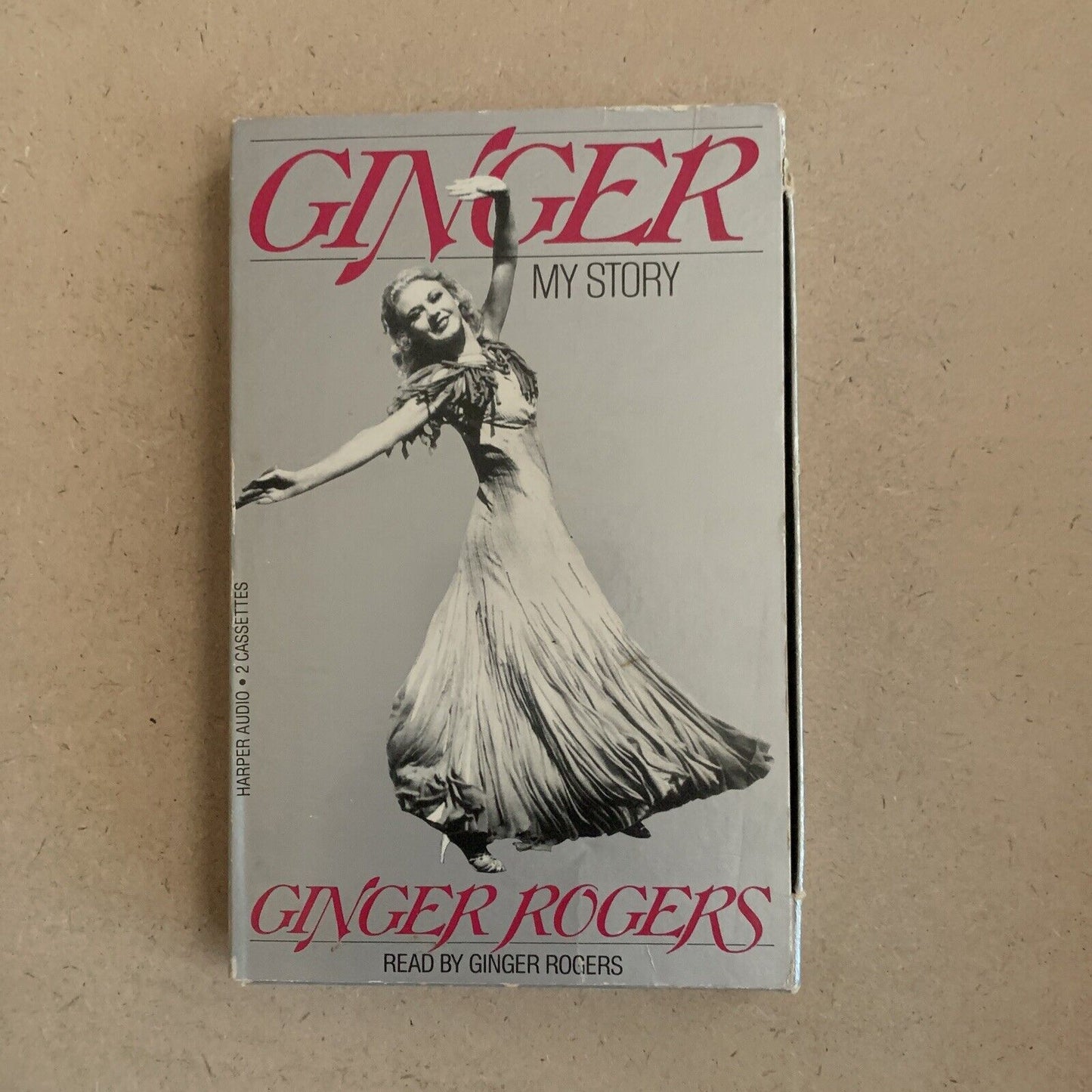 2 Audio Cassette Set GINGER MY STORY Read By GINGER ROGERS 1991 Card Flip Case