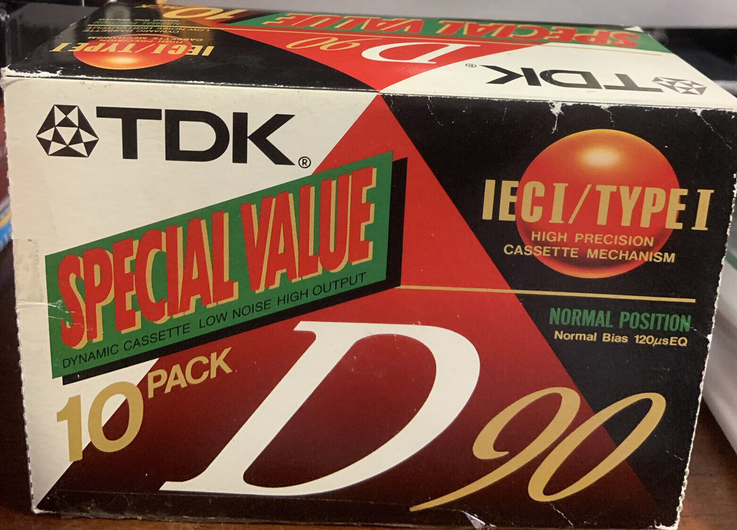 New TDK 10 pack D90 Cassette Tapes IECI Type 1 Normal Position UNOPENED Box