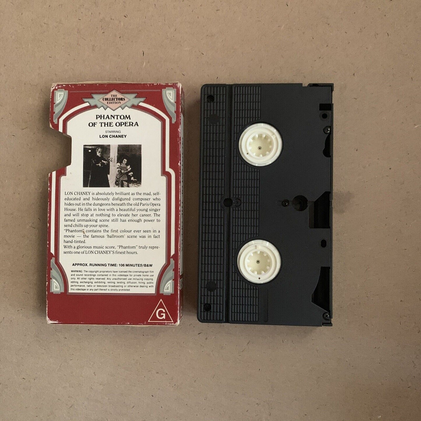 VHS PHANTOM OF THE OPERA Collectors Edition Slip Case Lon Chaney Rupert Julian