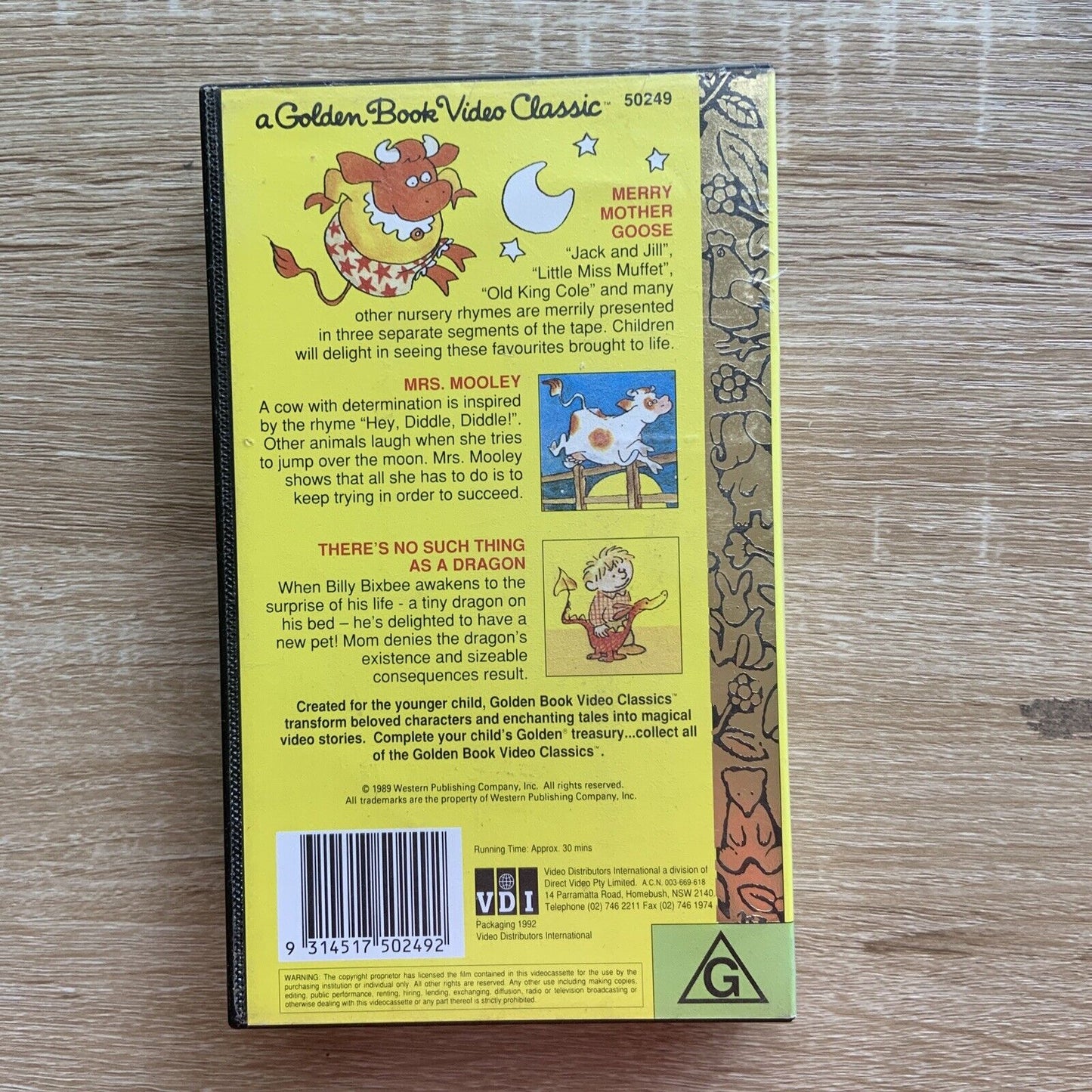 VHS MERRY MOTHER GOOSE Golden Book Classic Vintage Retro Video Tape Movie 1992