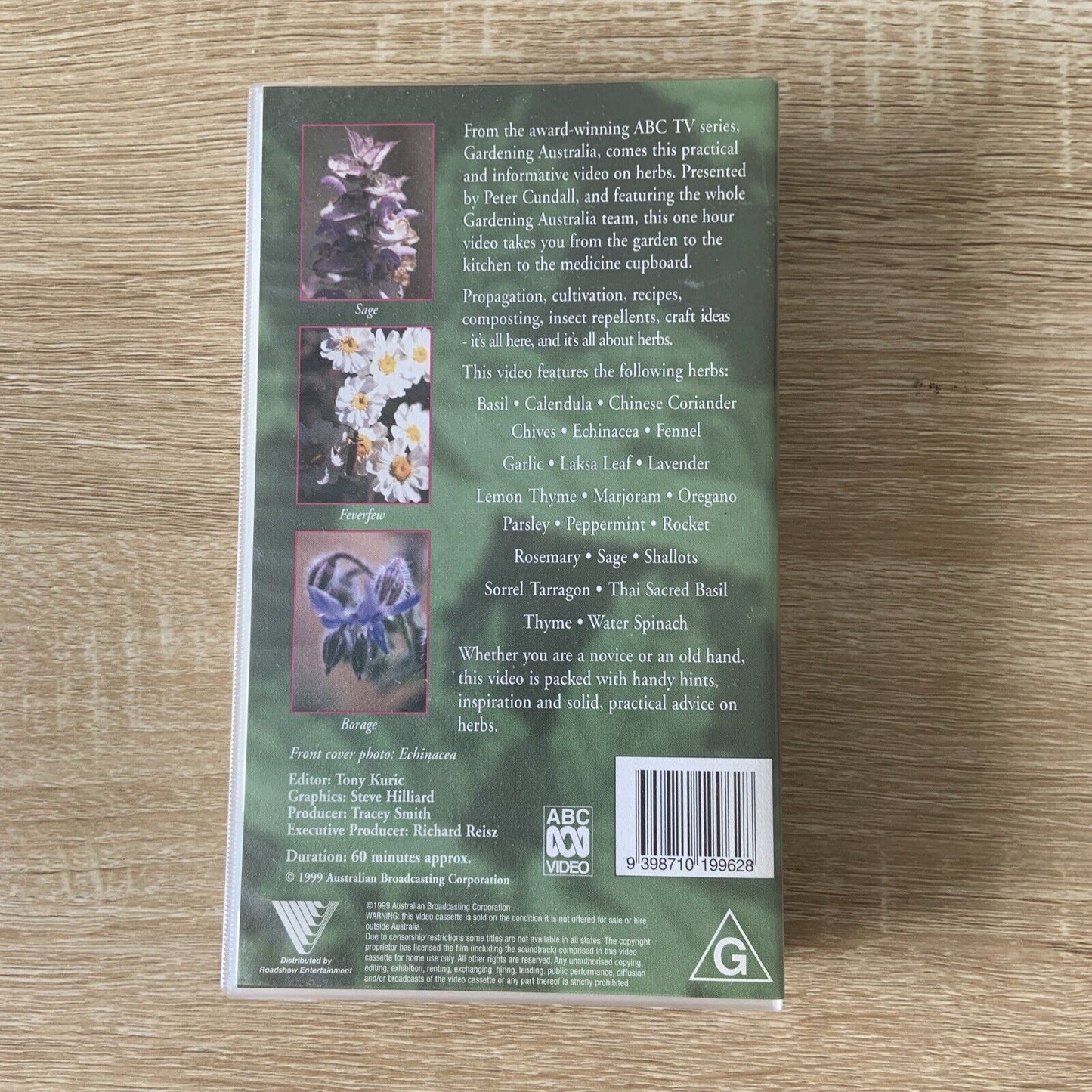 VHS Gardening Australia HERBS Handy Hints On How To Grow and Use 1999 Video Tape