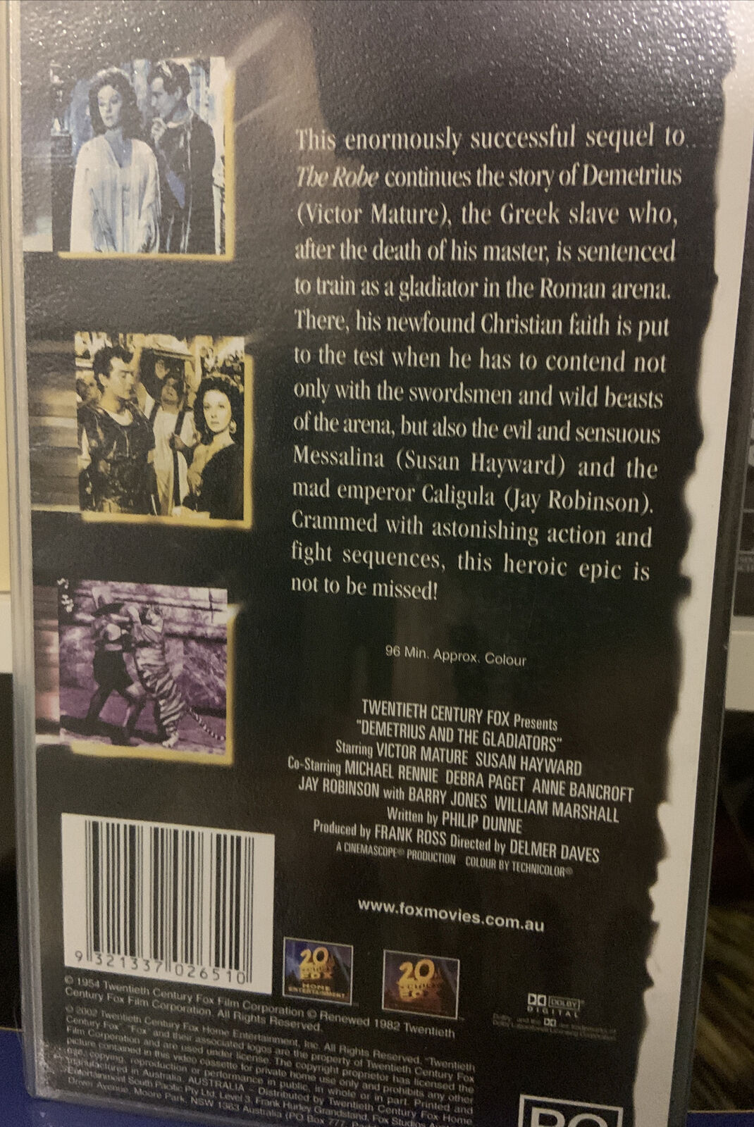 VHS Demetrius and The Gladiators Video Tape 2002 Collectible 1954 Movie Film