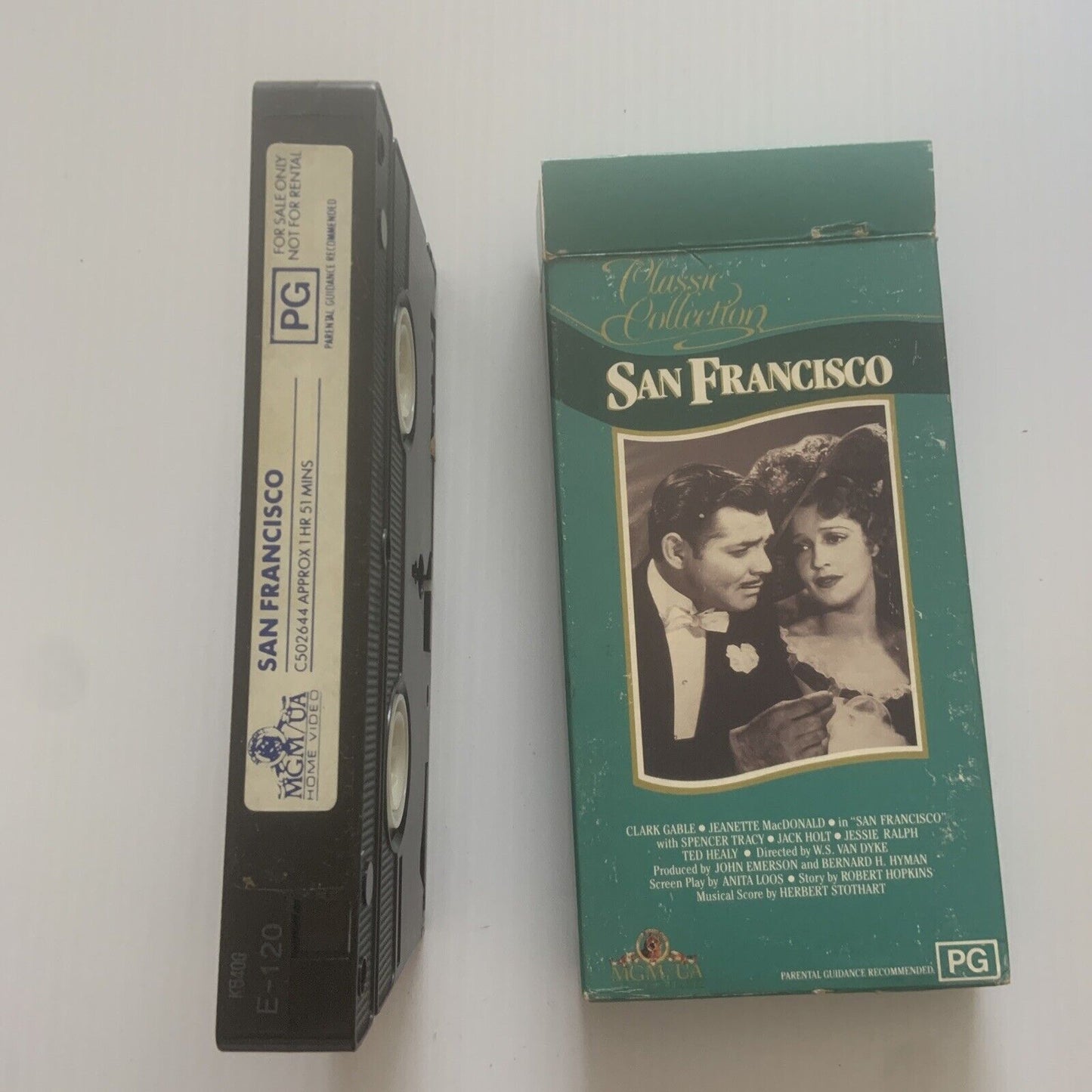 Vintage VHS SAN FRANSISCO VHS 1930's MGM Home Video PAL Clark Gable Romance Card