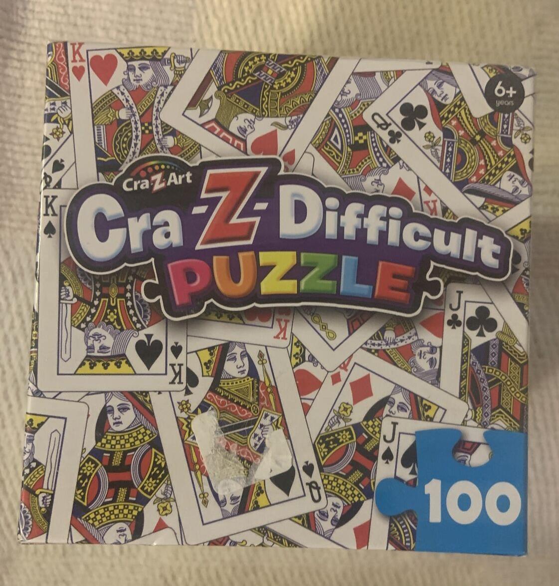 New PUZZLE Cra-Z-Difficult 100 Piece House of Cards 38 x 25cm Cube Box Sealed