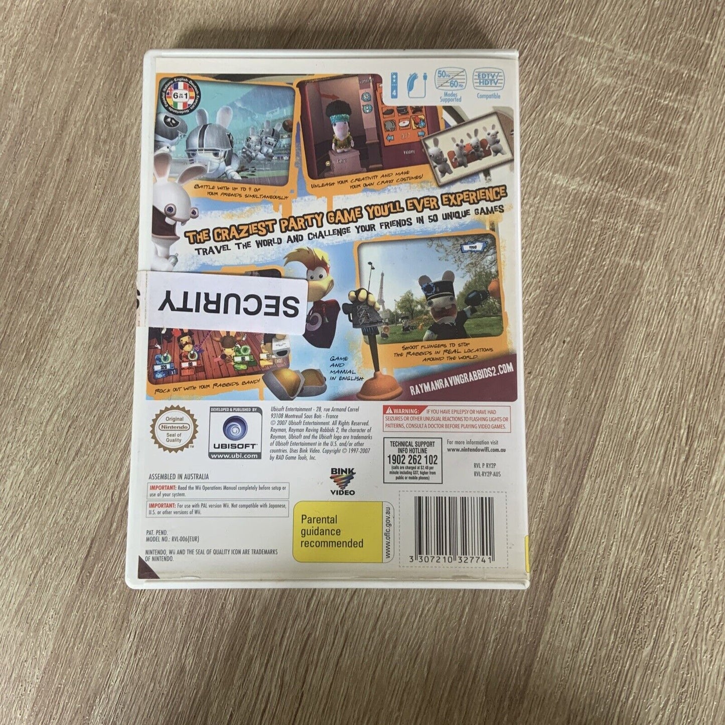 Wii RAYMAN RAVING RABBIDS 2 Nintendo PAL *Complete* W Manual Wii U Compatible